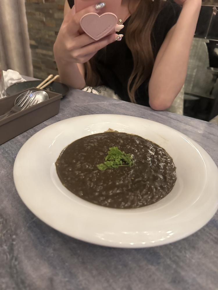 イカ墨リゾットうまー😍
