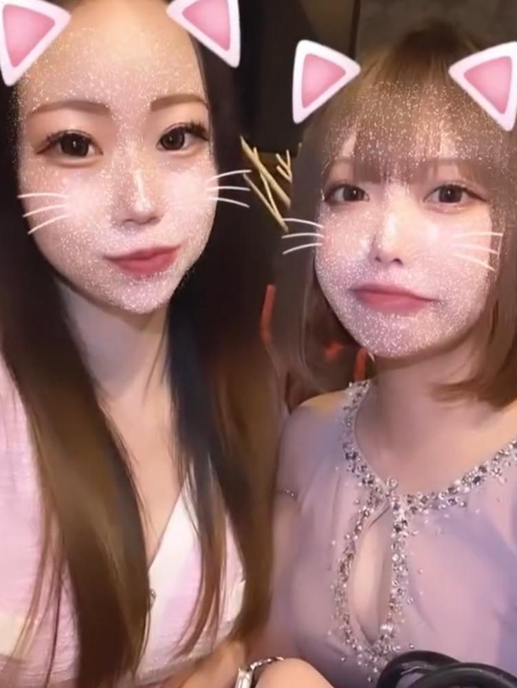 2人ともピンクなのおもろい笑