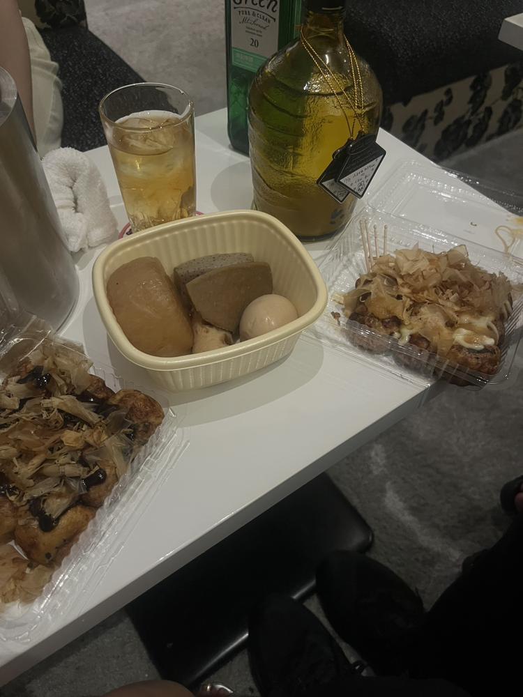 出勤中の初たこ焼きとおでん🐙