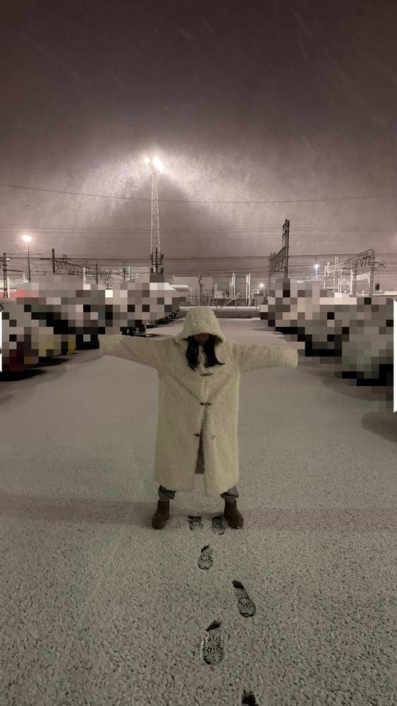 夜雪降っててびっくり！！積もってたね🙂‍↕️
