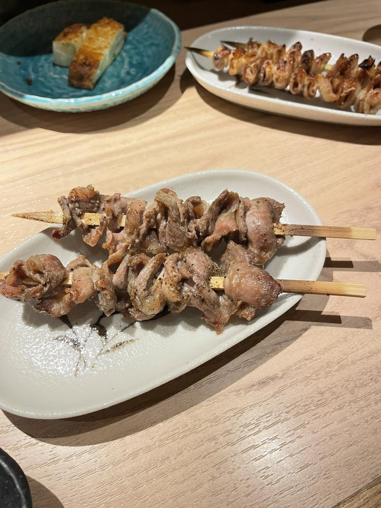 焼き鳥は皮と砂肝！